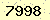 請輸入此驗證碼 : 7998