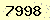 請輸入此驗證碼 : 7998