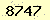 請輸入此驗證碼 : 8747
