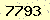 請輸入此驗證碼 : 7793
