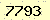 請輸入此驗證碼 : 7793