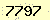 請輸入此驗證碼 : 7797